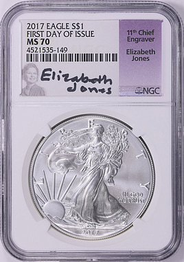 2017年 シルバーイーグル 　silver eagle 2017 W Silver Eagle 2017 W Silver Eagle Burnished W Mint Mark $1