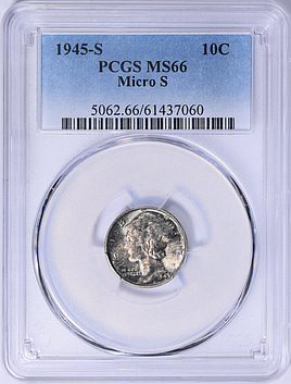 1945-S Micro S Mercury Dime - GreatCollections Knowledge Base