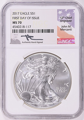 2017年 シルバーイーグル 　silver eagle 2017 American Silver Eagle Coin (BU) - Hero Bullion