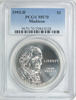 1993ジェームスマディソン プルーフ1ドル銀貨 1993-S $1 Madison, DCAM (Proof) Modern Silver and Clad
