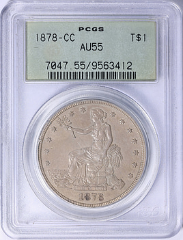 1878-CC Trade Silver Dollar PCGS AU-55 OGH (Item 2147042