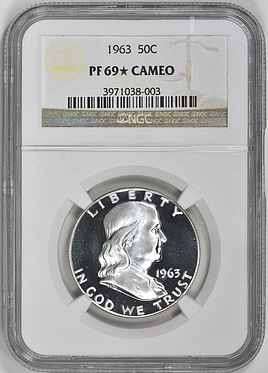 アメリカ　銀貨　プルーフ　1963　フランクリン　半ドル　CAMEO GreatCollections - Coin Auction Archive > U.S. Coin Prices > Half