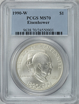 1990 アイゼンハワー   センテニアル 銀貨 1990-W Eisenhower Centennial Silver Dollar NGC MS69 | eBay