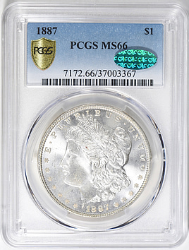 1887年 モルガン銀貨 TOP-100 VAM12 MS64 No.846 1887 Top 100 Vam 12 DDO Gator Morgan Silver Dollar NGC GradedMS64