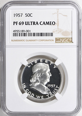 (プルーフ)アメリカ合衆国　フランクリン　ハーフダラー銀貨　1957 GreatCollections - Coin Auction Archive > U.S. Coin Prices > Half