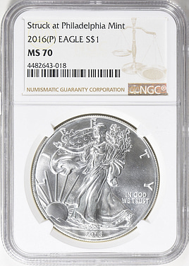 コレクション 2016 Silver Eagle 30th Anniversary MS70 GreatCollections - Coin Auction Archive > U.S. Coin Prices