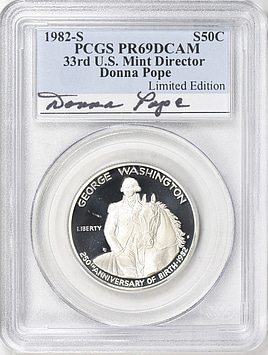③ジョージワシントン生誕250周年記念 ワシントンシルバーピースプルーフ1982 ③ジョージワシントン生誕250周年記念 ワシントンシルバーピース