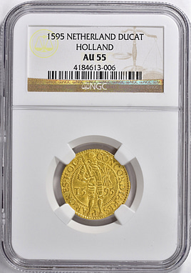 Netherlands - Holland 1595 Gold Ducat NGC AU-55 (AGW = 0.1106 oz