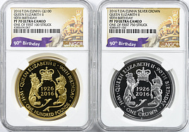 Tristan da Cunha 2016 Silver Crown & Gold 100 Pounds Queen