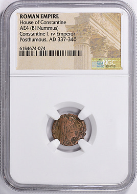 超貴重！古代ローマ コンスタンティウス2世 AE4 BI Nummus貨 AU 【公式 