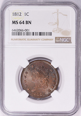 1812 Classic Cent NGC MS-64 BN (Item 1200533) | GreatCollections
