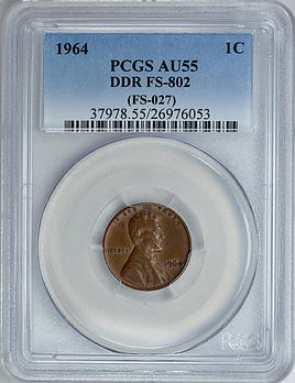1964 Lincoln Cent Doubled Die Reverse FS-802 (FS-027) PCGS AU-55