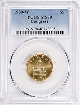 1989-W Congress Bicentennial Gold $5 PCGS MS-70 (Item 1349563