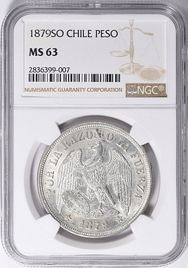 Chile 1879-So Silver Peso KM-142.1 NGC MS-63 (Item 1372579
