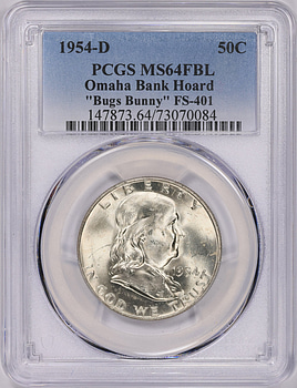 1954-D Franklin Half Dollar Bugs Bunny FS-401 PCGS MS-64 FBL
