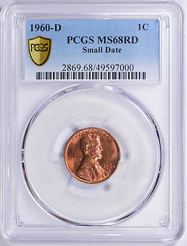 1960-D Lincoln Cent Small Date PCGS MS-68 RD (Item 1517092