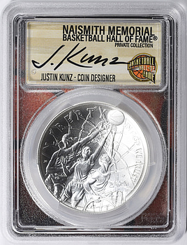 2020-P Basketball Hall of Fame Silver Dollar First Day of Issue