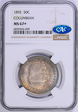 1892 World Columbian Exposition Half Dollar NGC MS-67+ (CAC Green