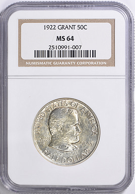 1922 Grant Memorial Half Dollar No Star NGC MS-64 (Item 1544970