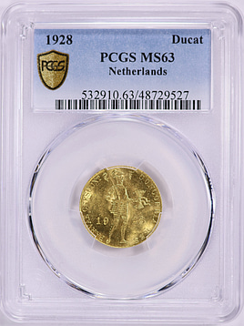 Netherlands 1928 Gold Ducat KM-83.1a PCGS MS-63 (AGW = 0.1104 oz