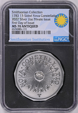 2022 Silver 2oz 1783 Nova Constellation 13 Sided Smithsonian