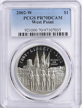 2002-W West Point Bicentennial Silver Dollar PCGS Proof-70 DCAM