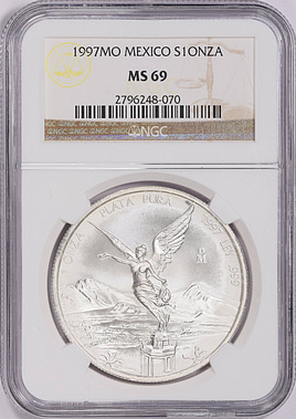 Mexico 1997-Mo Silver Onza Libertad KM-613 NGC MS-69 (Item 1612247