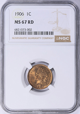 1906 Indian Cent NGC MS-67 RD (Item 1612975) | GreatCollections