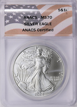 2024 $1 Silver Eagle ANACS MS-70 (Flag Label) | ANACS Cert