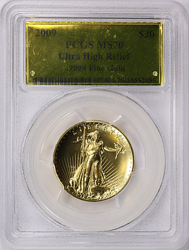 2009 MMIX Ultra High Relief $20 Gold PCGS MS-70 (Gold Foil Label