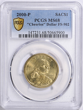 2000-P Sacagawea Dollar Cheerios Dollar FS-902 PCGS MS-68 (Item