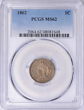 1862 Indian Cent PCGS MS-62 (Item 1712775) | GreatCollections Coin
