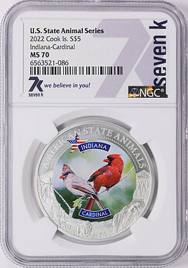 Cook Islands 2022 Colorized Silver $5 U.S. State Animal Series