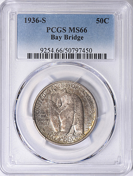 美中古　Bridge of the times 1st ブリッジオブザタイムズ 1936-S San-Francisco-Oakland Bay Bridge Opening Half Dollar PCGS