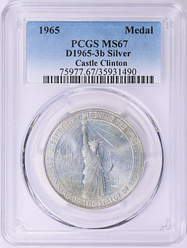 1965 Castle Clinton National Monument Silver Medal D1965-3b PCGS