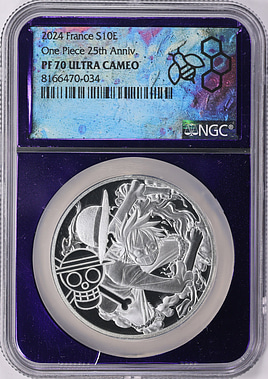 France 2024 Silver €10 One Piece 25th Anniversary NGC Proof-70 UC