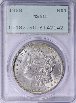1888 Morgan Silver Dollar PCGS MS-60 OGH (1st Gen) (Item 1782791