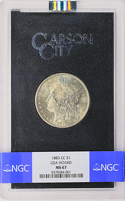 1883-CC Morgan Silver Dollar GSA Hoard NGC MS-67 (GSA Holder