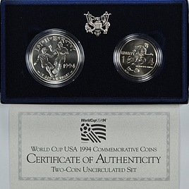 1994年 ワールドカップUSA記念銀貨 1ドル D 1994 D WORLD CUP S$1 MS | Coin Explorer | NGC