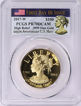 2017-W Gold $100 American Liberty High Relief 225th Anniversary