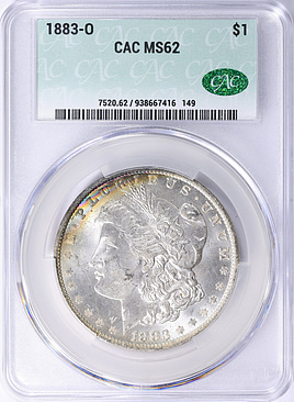 1912年 リオ・グランデの風景！PCGS MS62 シルバー希少！ 1883-O Morgan Silver Dollar CACG MS-62 (Toned) (Item 1816227