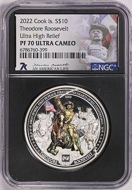 Cook Islands 2022 Silver $10 Theodore Roosevelt Ultra High Relief