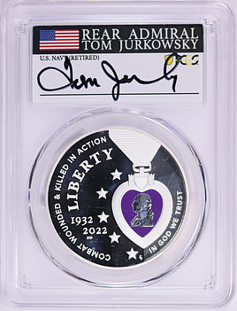 2022-W National Purple Heart Hall of Honor Colorized Silver Dollar
