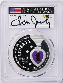 2022-W National Purple Heart Hall of Honor Colorized Silver Dollar