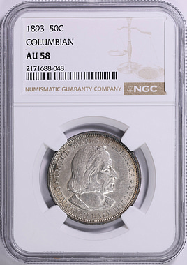 1893 World Columbian Exposition Half Dollar NGC AU-58 (Toned