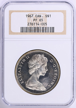 Canada 1967 Silver Dollar Confederation Centennial KM-70 NGC Proof