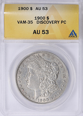 1900 Morgan Silver Dollar VAM-35 Discovery Piece ANACS AU-53 (Item