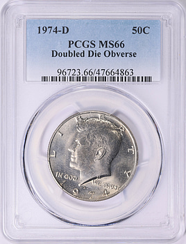 1974-D Kennedy Half Dollar Doubled Die Obverse PCGS MS-66 (Item