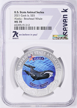 Cook Islands 2021 Silver $5 U.S. State Animal Series Alaska