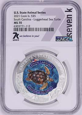 Cook Islands 2021 Silver $5 U.S. State Animal Series South